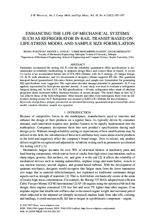 (PDF) Enhancing the life of mechanical systems such as refrigerator in ...