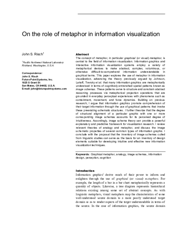 (PDF) On the role of metaphor in information visualization