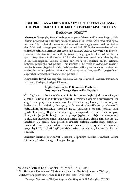 (PDF) George Hayward’s Journey to the Central Asia: The Periphery of ...