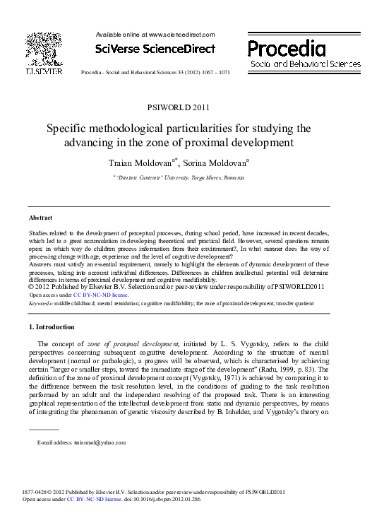 (PDF) Specific methodological particularities for studying the ...