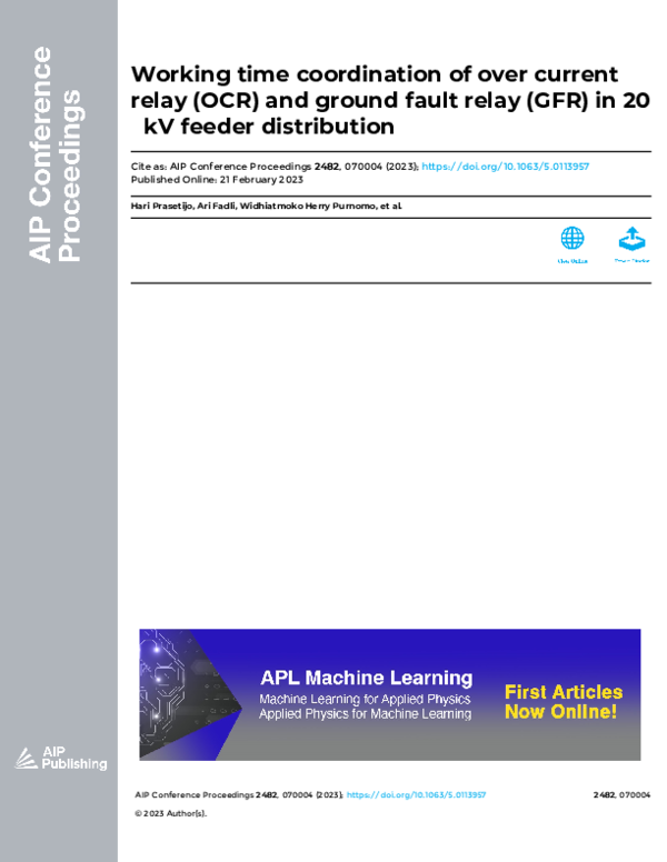 (PDF) Working time coordination of over current relay (OCR) and ground ...