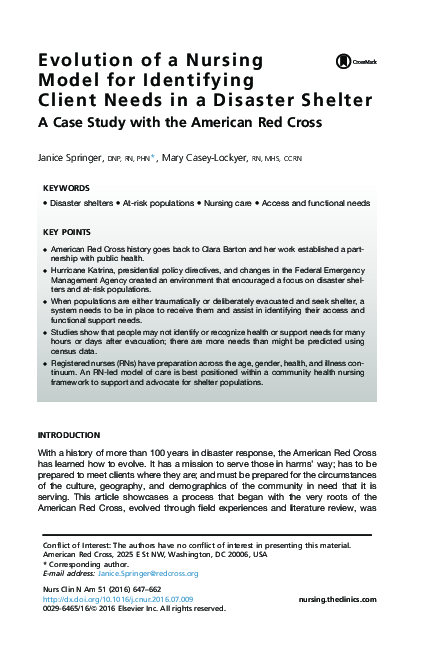 (PDF) Evolution of a Nursing Model for Identifying Client Needs in a ...