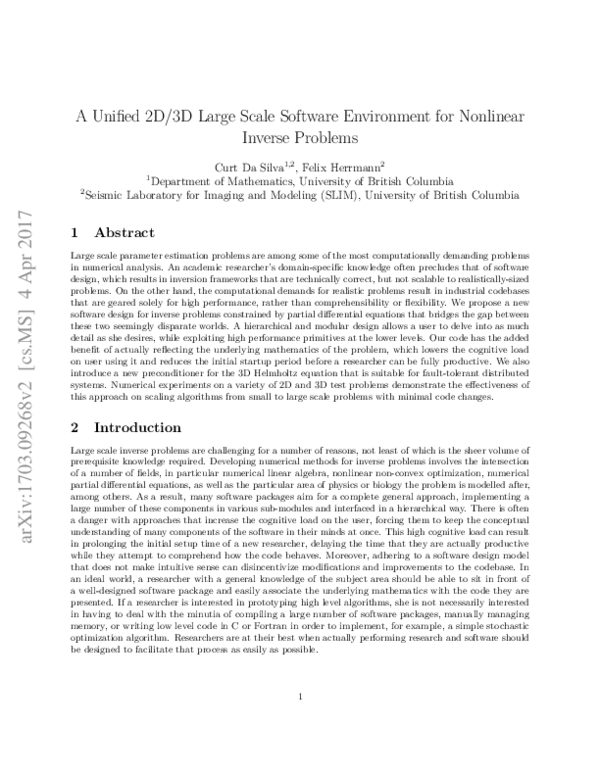 (PDF) A Unified 2D/3D Large Scale Software Environment for Nonlinear ...