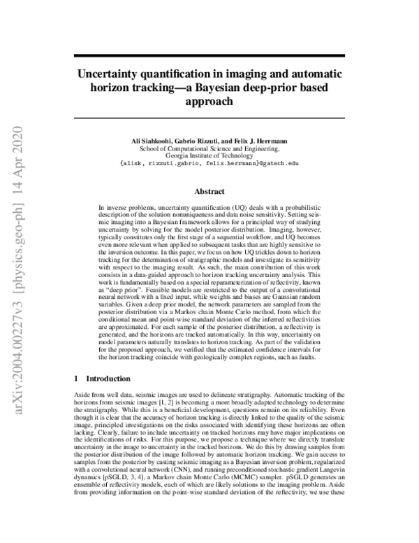 (PDF) Uncertainty quantification in imaging and automatic horizon ...