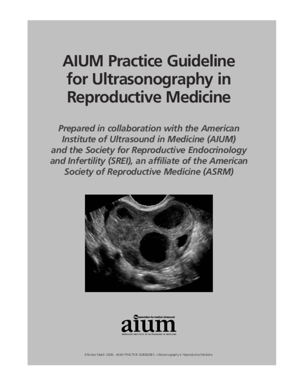 (PDF) AIUM Practice Guideline for Ultrasonography in Reproductive Medicine