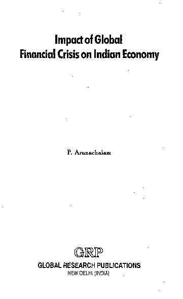(PDF) Impact of Global Financial Crisis on Indian Economy