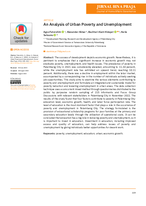 (PDF) An Analysis of Urban Poverty and Unemployment