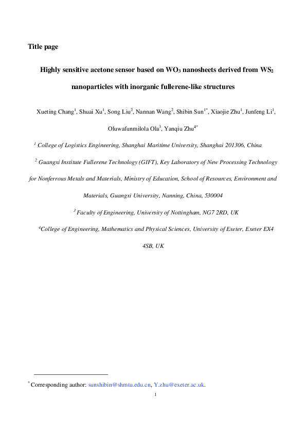 (PDF) Highly sensitive acetone sensor based on WO3 nanosheets derived ...