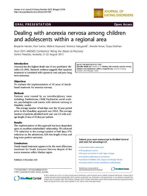 (PDF) Dealing with anorexia nervosa among children and adolescents ...