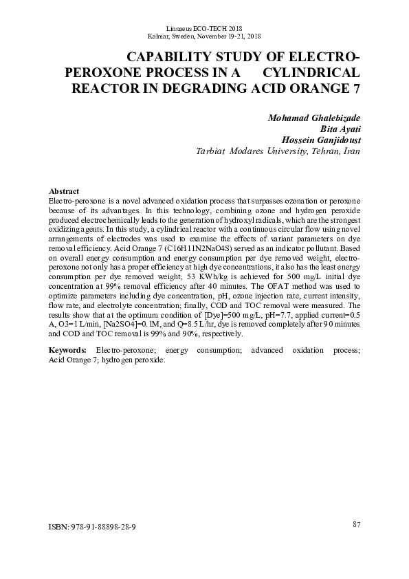 (PDF) Capability study of electro-peroxone process in a cylindrical ...