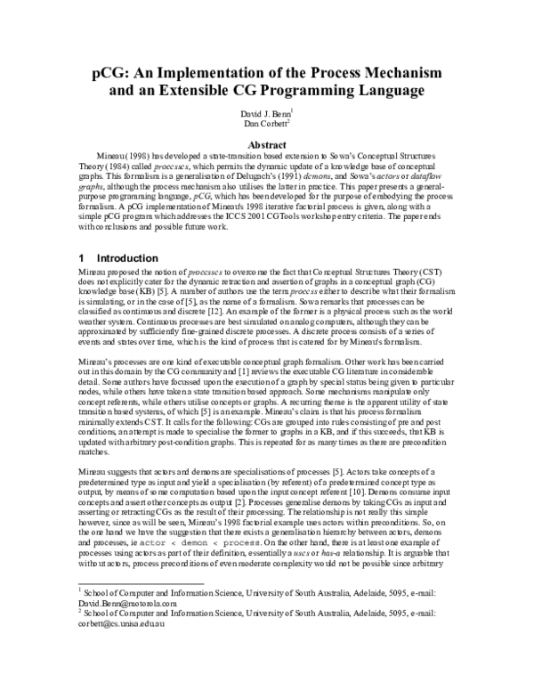 (PDF) D.: pCG: An implementation of the process mechanism and an ...