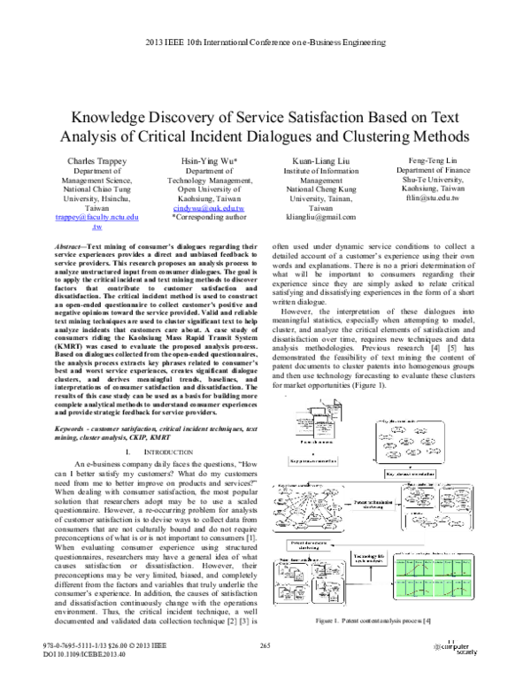 (PDF) Knowledge Discovery of Service Satisfaction Based on Text ...