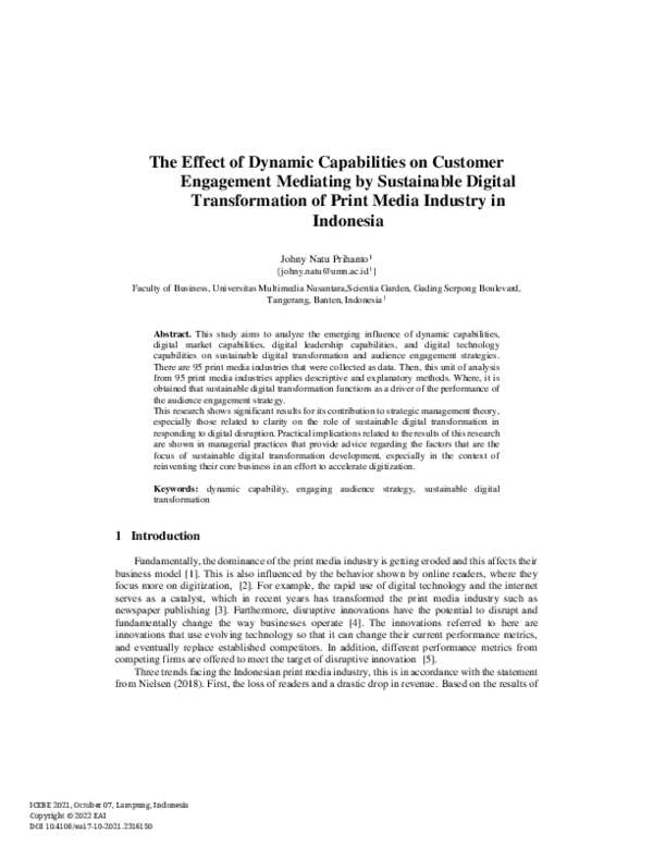 (PDF) The Effect of Dynamic Capabilities on Customer Engagement ...