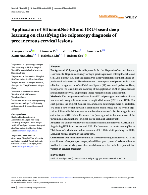 (PDF) Application of EfficientNet‐B0 and GRU‐based deep learning on ...