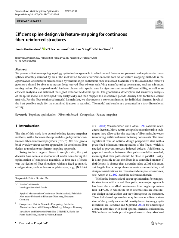 (PDF) Efficient spline design via feature-mapping for continuous fiber ...