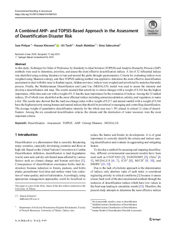 (PDF) A Combined AHP- and TOPSIS-Based Approach in the Assessment of ...