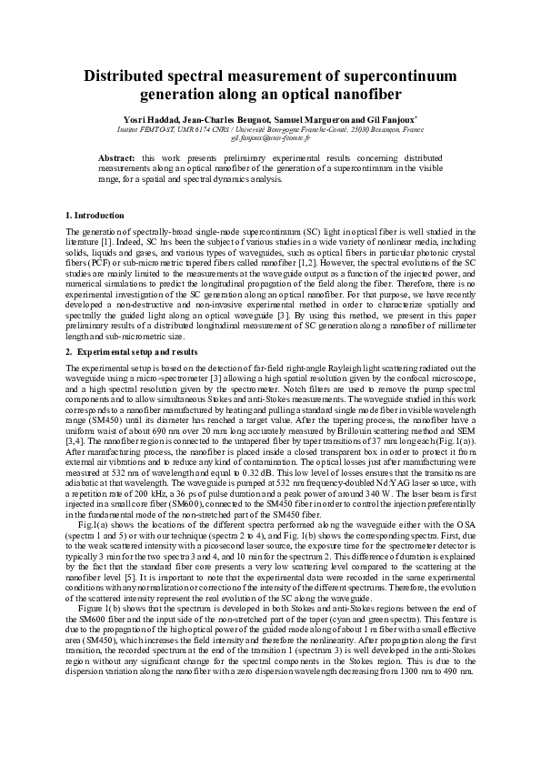 (PDF) Distributed spectral measurement of supercontinuum generation ...