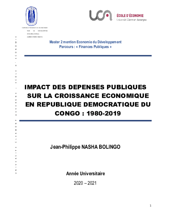 (PDF) IMPACT DES DEPENSES PUBLIQUES SUR LA CROISSANCE ECONOMIQUE EN ...