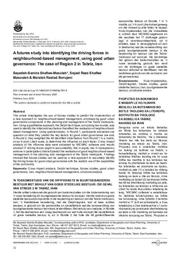 (PDF) A futures study into identifying the driving forces in ...