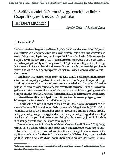 (PDF) Szülővé válni és harmadik gyermeket vállalni: Csoporttényezők és ...