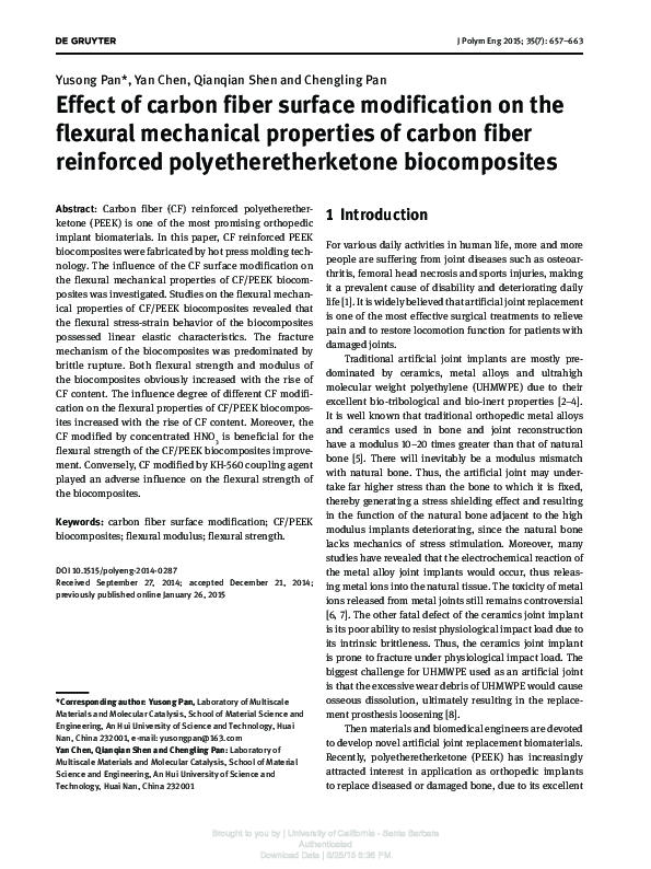 (PDF) Effect of carbon fiber surface modification on their interfacial ...