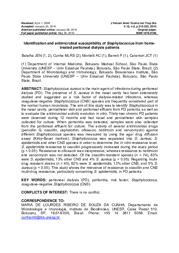 (PDF) Identification and antimicrobial susceptibility of Aeromonas spp ...