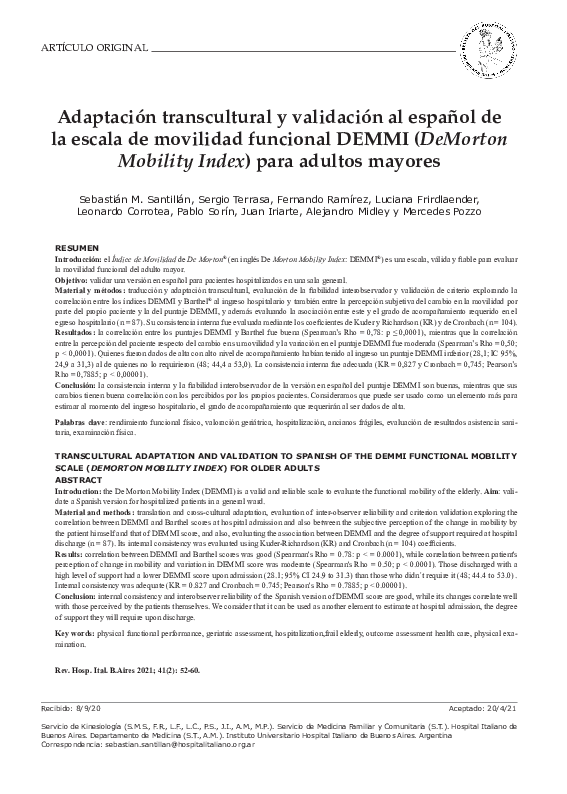 (PDF) Adaptación transcultural y validación al español de la escala de ...