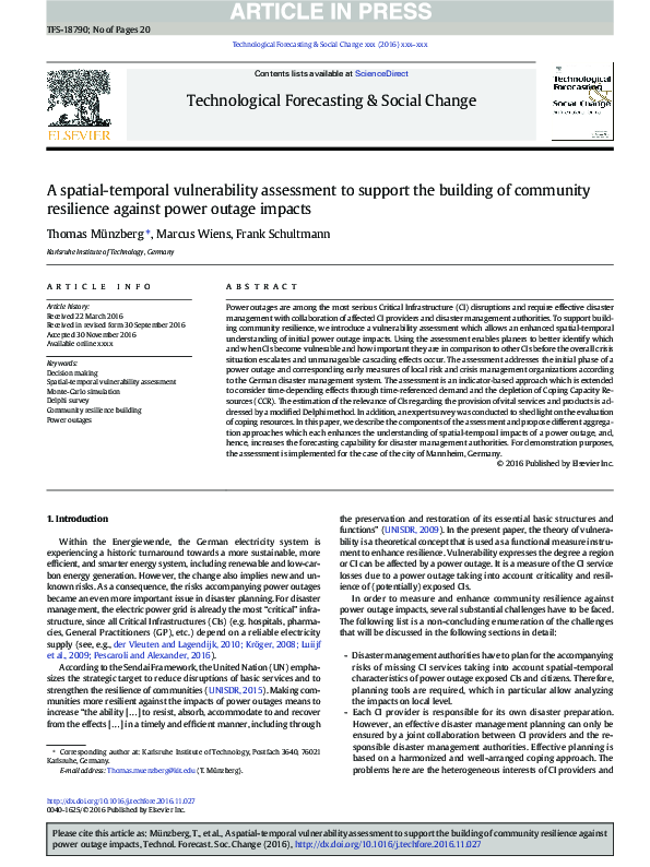 (PDF) A spatial-temporal vulnerability assessment to support the ...