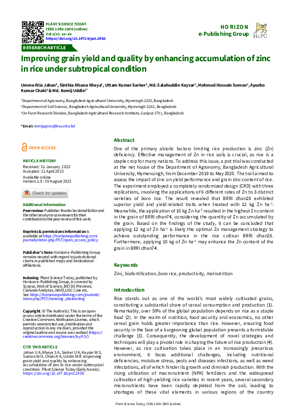 (PDF) Improving grain yield and quality by enhancing accumulation of ...