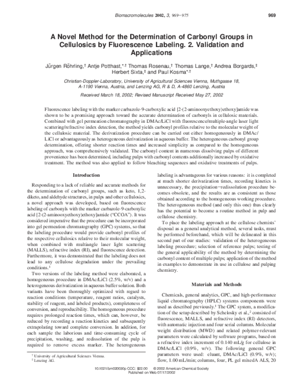 (PDF) A Novel Method for the Determination of Carbonyl Groups in ...