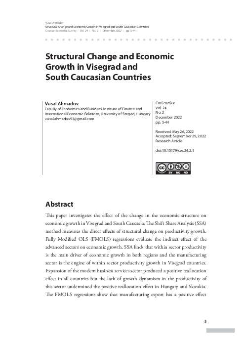 (PDF) Structural Change and Economic Growth in Visegrad and South ...