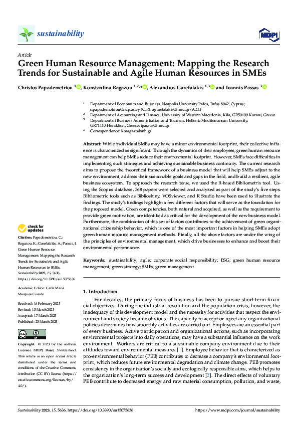 (PDF) Green Human Resource Management: Mapping the Research Trends for ...