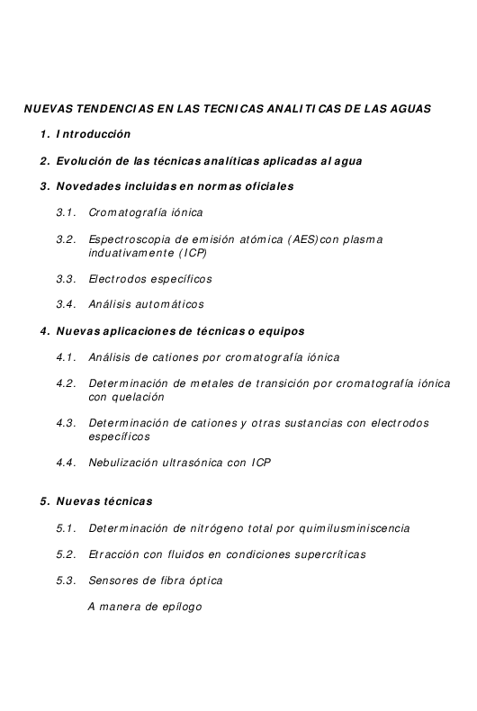 (PDF) Nuevas tendencias en las técnicas analíticas de las aguas