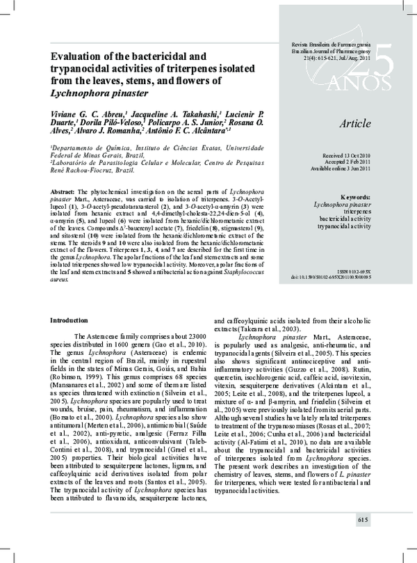 (PDF) Evaluation of the bactericidal and trypanocidal activities of ...