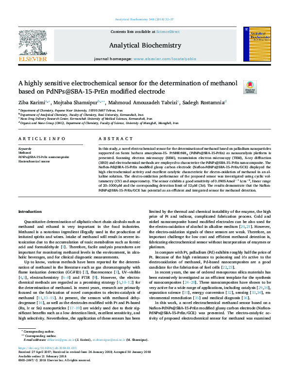 (PDF) Highly sensitive electrochemical sensor for the detection and ...