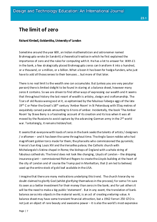 (PDF) The limit of zero