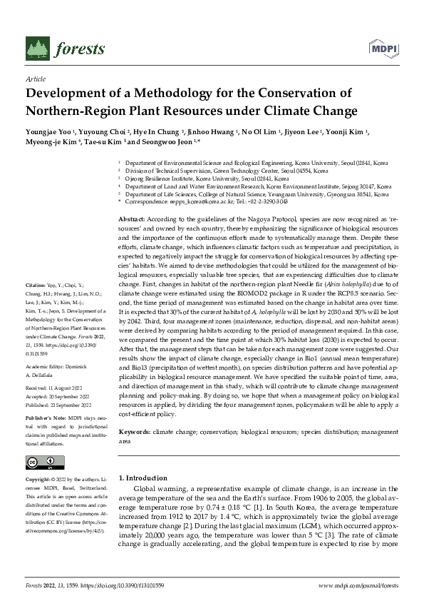 (PDF) Development of a Methodology for the Conservation of Northern ...
