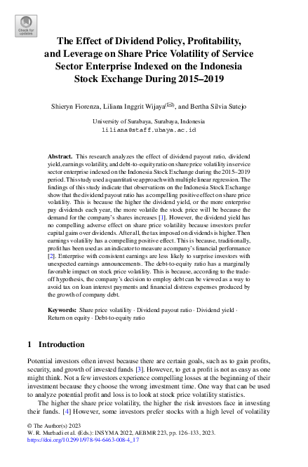 (PDF) The Effect of Dividend Policy, Profitability, and Leverage on ...