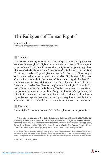 (PDF) The Religions of Human Rights
