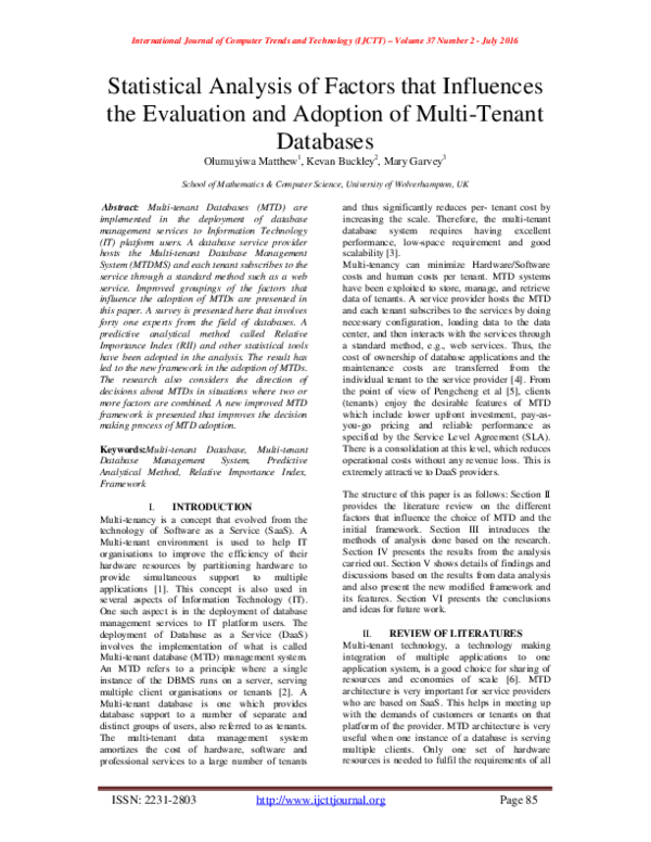 (PDF) Statistical Analysis of Factors that Influences the Evaluation ...