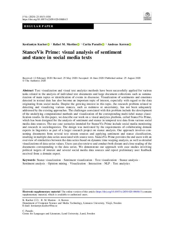 (PDF) StanceVis Prime: visual analysis of sentiment and stance in ...