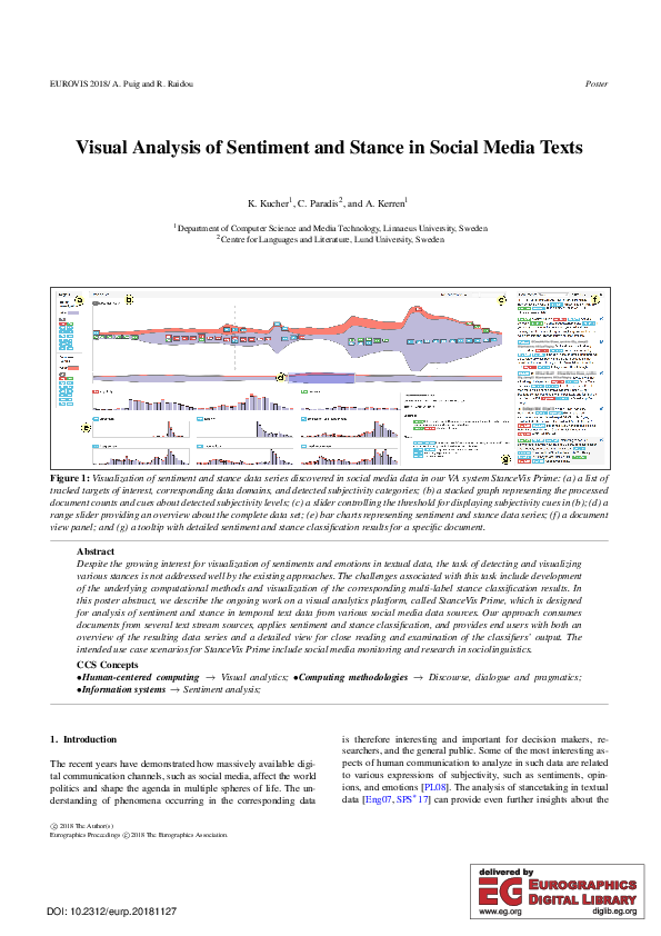 (PDF) Visual Analysis of Sentiment and Stance in Social Media Texts