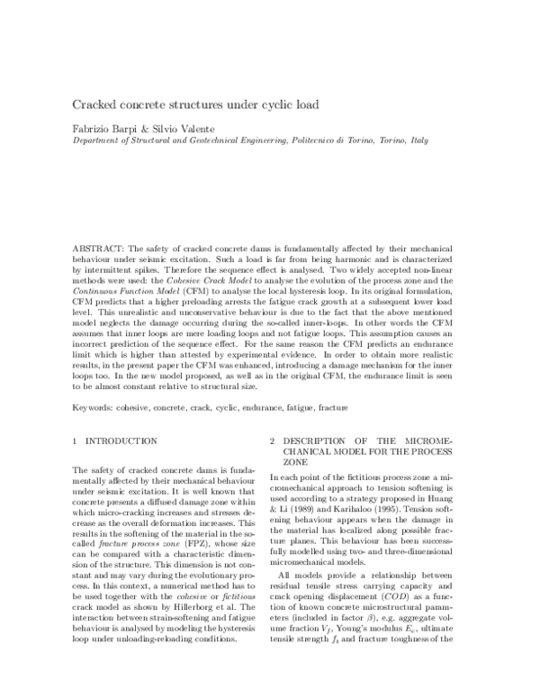 (PDF) Cracked concrete structures under cyclic load