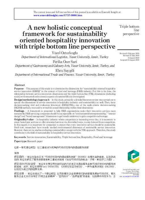 (PDF) A new holistic conceptual framework for sustainability oriented ...