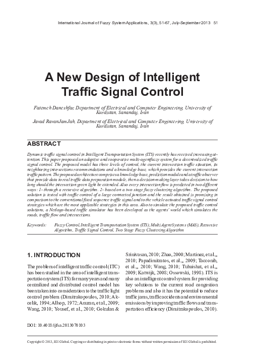 (PDF) A New Design of Intelligent Traffic Signal Control