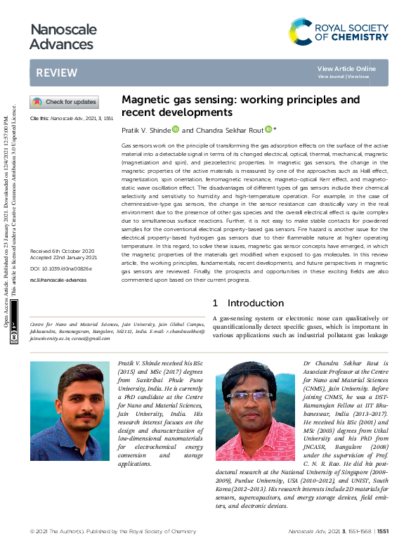 Magnetic gas sensing: working principles and recent developments