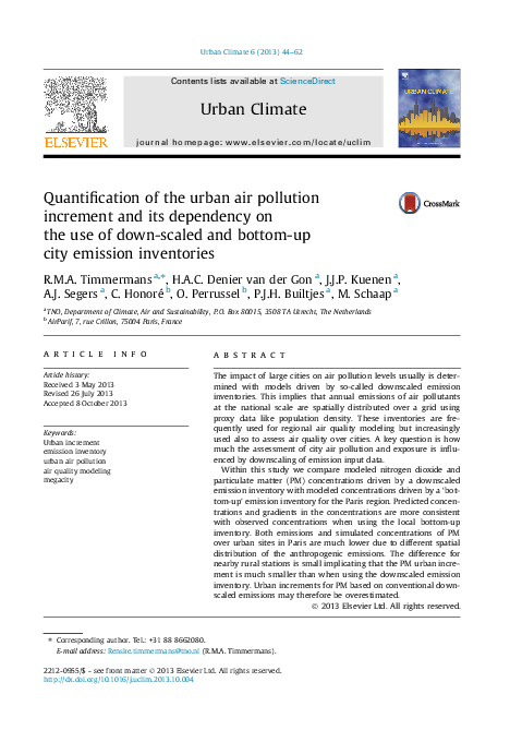 (PDF) Quantification of the urban air pollution increment and its ...