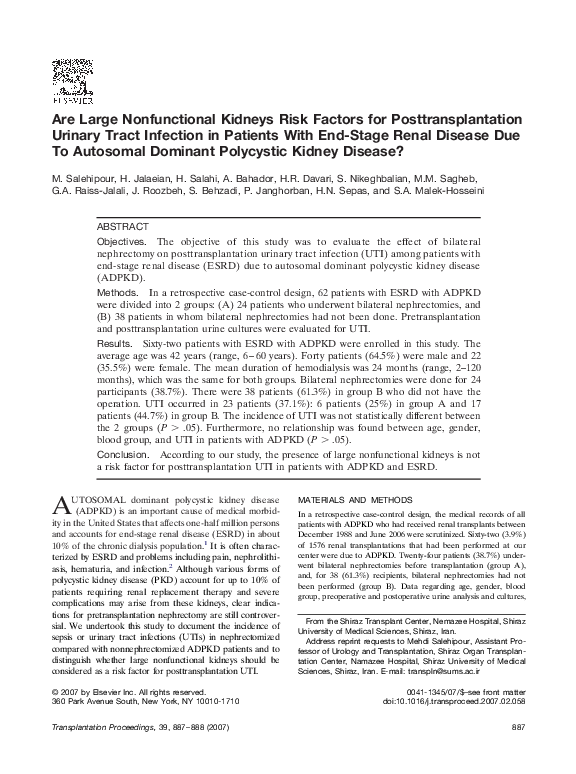 (PDF) Are Large Nonfunctional Kidneys Risk Factors for ...
