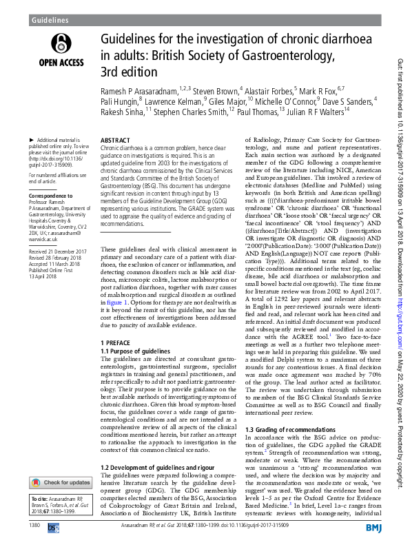 (PDF) Guidelines for the investigation of chronic diarrhoea in adults ...