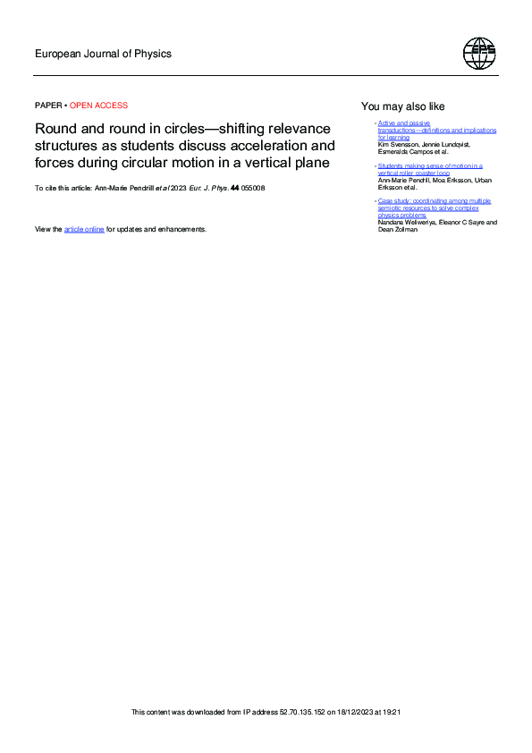 (PDF) Round and round in circles - Shifting relevance structures as ...